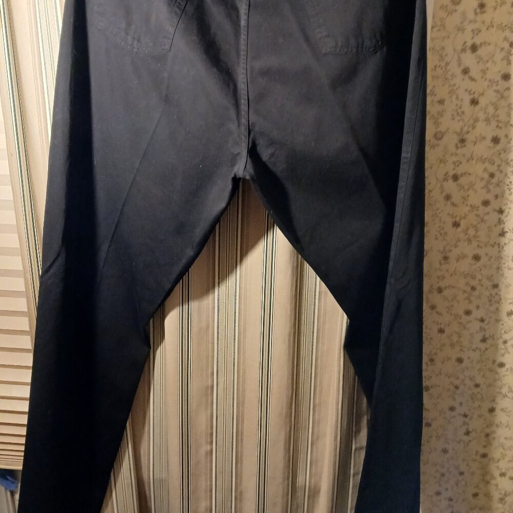 Ermenegildo Zegna Pants Trousers Men’s 44” Black Straight Leg Chino Italy Cotton